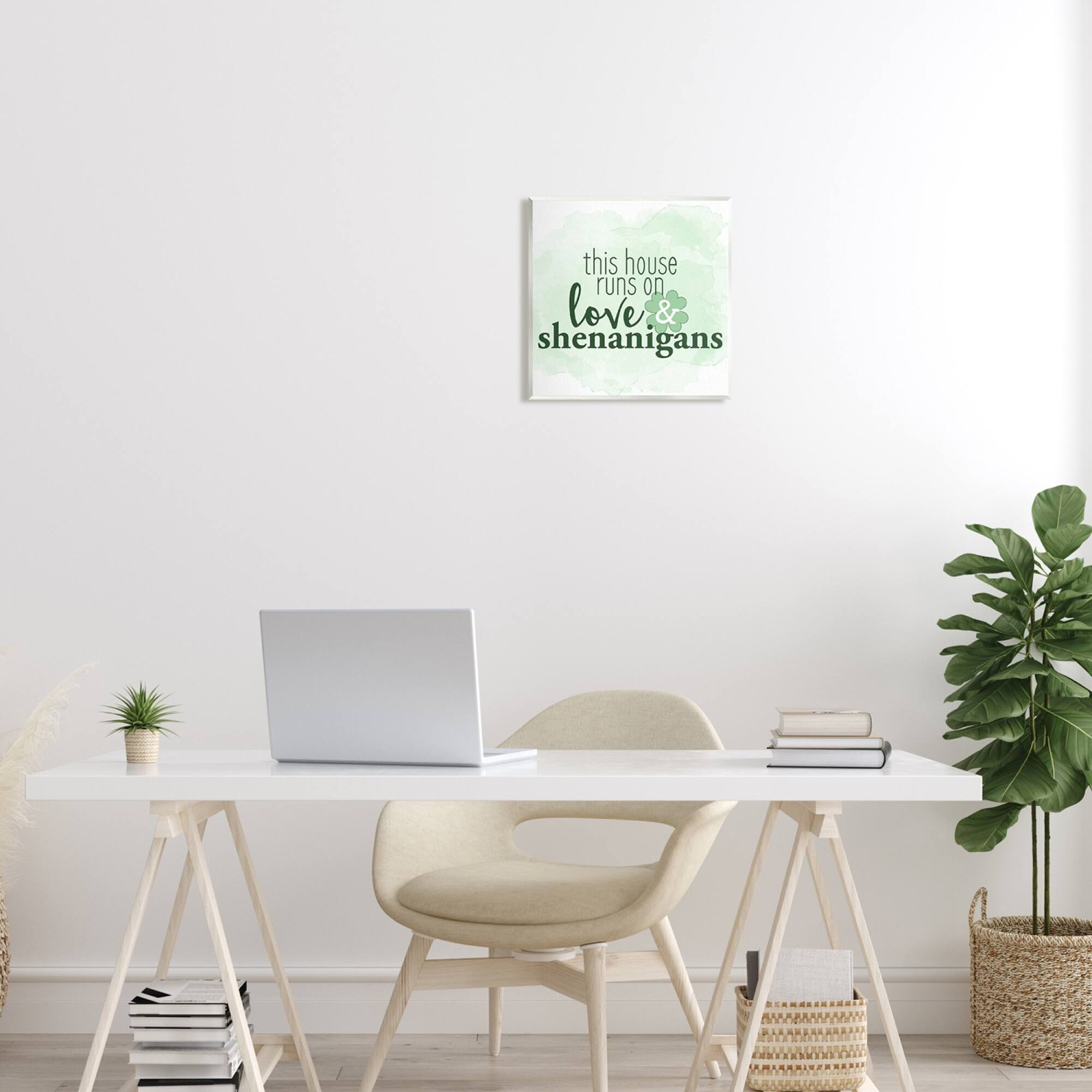 Stupell Industries Love & Shenanigans Family Shamrock Phrase Canvas Wall Art